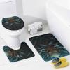 Dunmat Rustic Octopus Shower Curtain Sets for Bathroom, 4 Pieces Dark Sea Animal Patterns Bathroom Decor Set Waterproof Shower Curtains with 12 Hooks Toilet Lid Rug and Bath Mat view 4