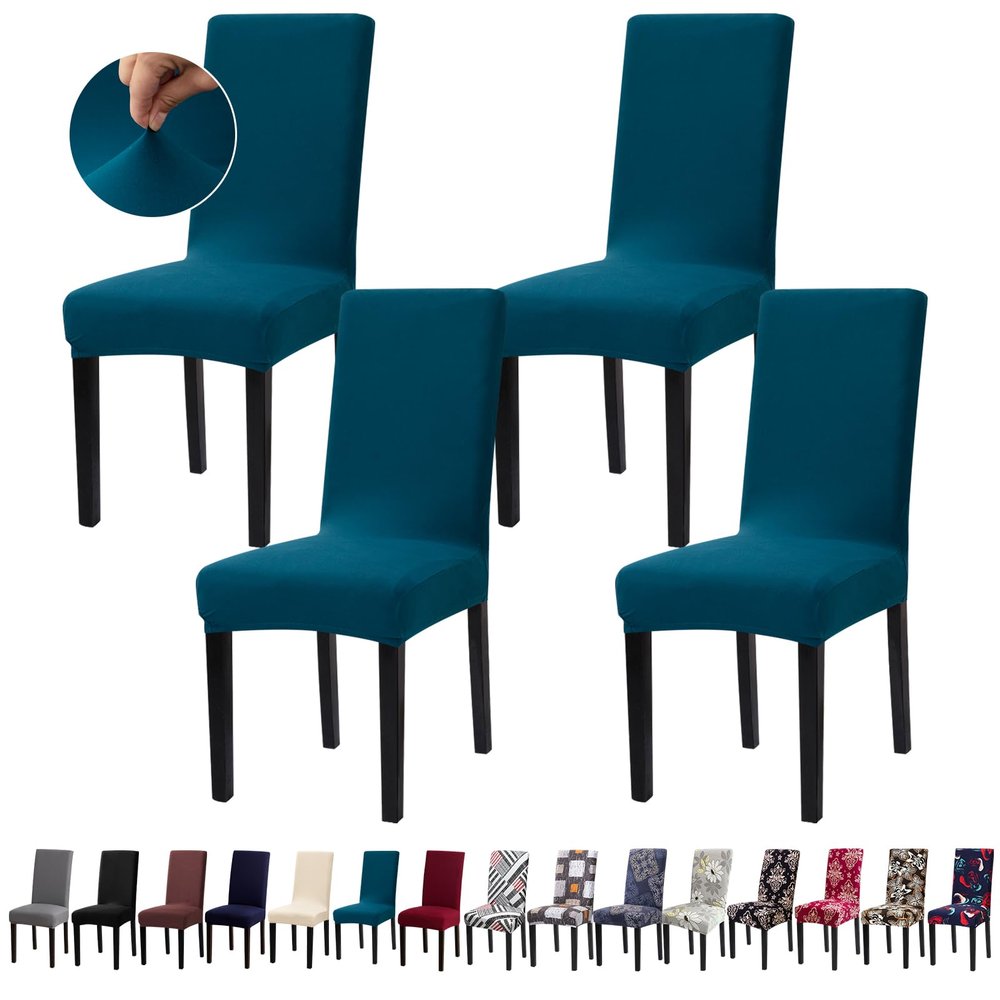Fafua Dining Room Chair Covers - Stretch Kitchen/Dining Room Set of 4, Removable Washable Slipcovers for Home, Hotel, Banquet