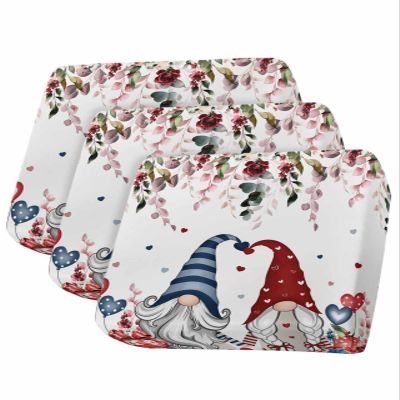 Couch Cushion Covers, Valentine's Day Gnome Couple Rose Flowers Love Heart and Gifts Sofa Seat Cushion Covers, Universal High Stretch Sofa Slipcover Couch Covers Furniture Protector for Kids Pets