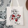 TOBGBE Black Rose Gifts K-pop Idol Team Inspired Canvas Tote Bag Album Idea Merchandise K-Pop Music Fans Gift (Holding Rose) view 2