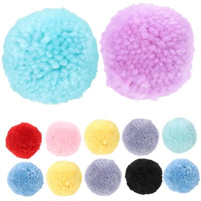 12Pcs Polyester Pom Poms for DIY Crafts, Fluffy Balls for Hats
