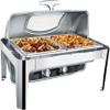 KFJZGZZ Food Warmer Chafing, Rectangle Chafing Dishes Buffet Hotel Cafeteria Heating and Holding Food, Energy Efficient and Easy to Clean, Large Capacity view 1