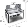 KFJZGZZ Food Warmer Chafing, Rectangle Chafing Dishes Buffet Hotel Cafeteria Heating and Holding Food, Energy Efficient and Easy to Clean, Large Capacity view 3