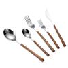 50-piece Wood Silverware Set Flatware Set for 10,Kitchen Utensil Tableware sets Include Spoon,Stainless Steel Flatware Cutlery Set,Mirror Polished for Home,Restaurant, Wedding,Party view 1