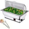 KFJZGZZ Stainless Steel Chafing Dishes, 9L Buffet Server and Warmers, Catering Food Warmers with 90 Half Clamshell for Parties, Buffets, Banquets - Adjustable Temperature(35-80 ) view 1