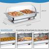 KFJZGZZ Stainless Steel Chafing Dishes, 9L Buffet Server and Warmers, Catering Food Warmers with 90 Half Clamshell for Parties, Buffets, Banquets - Adjustable Temperature(35-80 ) view 3