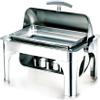 KFJZGZZ Stainless Steel Roll Top Chafing Dishes 9L Full Size Chafer and Buffet Warmers Complete Set with Food Pan, Water Pan and Fuel Holders for Wedding, Parties view 2