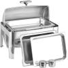 KFJZGZZ Stainless Steel Roll Top Chafing Dishes 9L Full Size Chafer and Buffet Warmers Complete Set with Food Pan, Water Pan and Fuel Holders for Wedding, Parties view 4