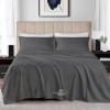 6Pcs Sheet Set - Super Queen 66 x 80 Sheets - 800 Thread Count Egyptian Cotton Bed Sheets- 15 Inch deep Pocket Fitted Sheet with Elastic All Around (Dark Grey Solid - Super Queen 66 x 80) view 3