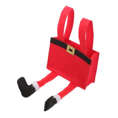 PRETYZOOM Christmas Candy Bag Reusable Cloth Treat Bag Festive Xmas Handbag Handles Multi-functional for Holiday Decor and Design Bright Colors