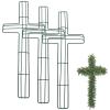Holibanna Cross Shaped Wire Wreath Frame 3-Pack Iron Wreath Rack for DIY Crafts Christmas Easter Home Office Decoration view 1