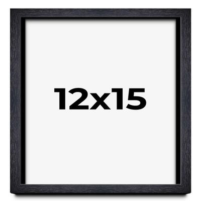 12x15 Shadow Box Black Farmhouse Wood Texture Display Frame | 1 Inch Deep | 0.75 Inch Moulding Width | Includes Shatter Resistant Acrylic Plexiglass, Backing & Hanging Hardware