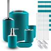Nestl Bathroom Set - Teal Bathroom Accessories Set, 20PC Bathroom Accessory Set, Shower Curtain Set with Liner, Toothbrush Holder, Soap Dispenser, Soap Dish, Toilet Brush Holder, and Trash Can view 1