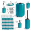 Nestl Bathroom Set - Teal Bathroom Accessories Set, 20PC Bathroom Accessory Set, Shower Curtain Set with Liner, Toothbrush Holder, Soap Dispenser, Soap Dish, Toilet Brush Holder, and Trash Can view 2