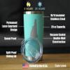 Bevvee New Hampshire State Outline - Insulated Coffee Tumbler Cup with Sliding Lid - Stainless Steel Travel Mug - New Hampshire Gifts for Women and Men - Teal view 4