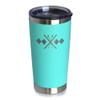 Bevvee Double Black Diamond - Insulated Coffee Tumbler Cup with Sliding Lid - Stainless Steel Travel Mug - Fun Skiing Gifts for Skiers - Teal view 1