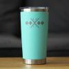 Bevvee Double Black Diamond - Insulated Coffee Tumbler Cup with Sliding Lid - Stainless Steel Travel Mug - Fun Skiing Gifts for Skiers - Teal view 2