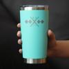Bevvee Double Black Diamond - Insulated Coffee Tumbler Cup with Sliding Lid - Stainless Steel Travel Mug - Fun Skiing Gifts for Skiers - Teal view 3