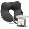Coop Home Goods AirJustable Travel Neck Pillow, Inflatable, Adjustable Support for Neck & Chin, Compact Travel Pillow, Soft Memory Foam Comfort, Airplane Travel Essentials, Cooling & Washable Cover view 1