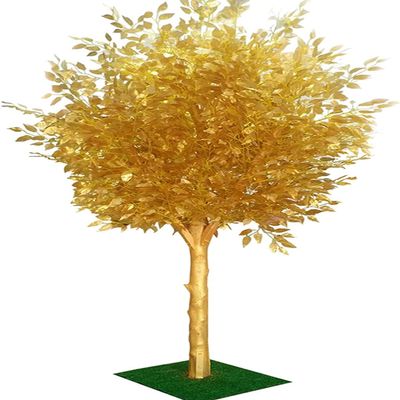 Artificial Trees for Outdoor Artificial Plants Simulation Golden Banyan Tree for Wedding Events, Indoor and Outdoor Home Decoration Housewarming GIF (Color : Round, Size : 1.8x1.5m (5.9ft))