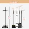 JLXJYS 76cm/30in Fireplace Tool Set for Indoor Outdoor, Fire Place Tool Kit with Tongs Shovel Broom Poker, Cast Iron Accessories Set for Stove Hearth view 3