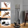JLXJYS 76cm/30in Fireplace Tool Set for Indoor Outdoor, Fire Place Tool Kit with Tongs Shovel Broom Poker, Cast Iron Accessories Set for Stove Hearth view 4