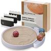 ENSO Japanese Zen Garden Kit for Desk - Inori Premium Sand Garden Gift Set for Meditation Therapy - Mini Zen Dcor Office Desktop Accessories - Solid Wood Tray, 4 Hand Crafted Spheres & Custom Holder view 1