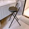 PU Padded Folding Bar Stool with Backrest and Footrest, Indoor Counter Stool for Kitchen, Portable 65CM/26in High Chair for Kitchen, Breakfast, Home view 2