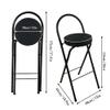 PU Padded Folding Bar Stool with Backrest and Footrest, Indoor Counter Stool for Kitchen, Portable 65CM/26in High Chair for Kitchen, Breakfast, Home view 3