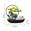 FRANCES Waterfall Indoor Water Fountain Artificial Bonsai Table Fountain with LED Lights Zen Fountain for Home Office Bedroom Desk Decoration Indoor Fountain view 2