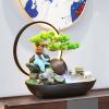 FRANCES Waterfall Indoor Water Fountain Artificial Bonsai Table Fountain with LED Lights Zen Fountain for Home Office Bedroom Desk Decoration Indoor Fountain view 4
