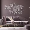 Metal World Map Compass Wall Decor, Metal World Map Wall Art, Large Metal Wall Art, Metal Wall Art, Metal Sign, Wall Hangings, Metal Wall Decor for Living Room Bedroom Office (47"x28" | 120x70 cm, White) view 1