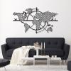 Metal World Map Compass Wall Decor, Metal World Map Wall Art, Large Metal Wall Art, Metal Wall Art, Metal Sign, Wall Hangings, Metal Wall Decor for Living Room Bedroom Office (47"x28" | 120x70 cm, White) view 2