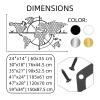 Metal World Map Compass Wall Decor, Metal World Map Wall Art, Large Metal Wall Art, Metal Wall Art, Metal Sign, Wall Hangings, Metal Wall Decor for Living Room Bedroom Office (47"x28" | 120x70 cm, White) view 3