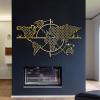 Metal World Map Compass Wall Decor, Metal World Map Wall Art, Large Metal Wall Art, Metal Wall Art, Metal Sign, Wall Hangings, Metal Wall Decor for Living Room Bedroom Office (47"x28" | 120x70 cm, White) view 4