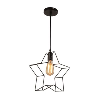 Retro Industrial Pendant Light Personalized Pentagram Chandelier E27 Single Head Pendant Lamp Decoration Ceiling Chandeliers Adjustable Simplicity Pendant Shade Compatible with Restaurant Bar Bedroom