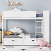 SOFTSEA Twin Over Twin Bunk Bed with Drawers and Bookcase Solid Wood Bunk Beds with Safety Guardrails for Kids, Teens, Juniors, No Box Spring Needed view 3