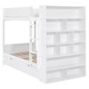 SOFTSEA Twin Over Twin Bunk Bed with Drawers and Bookcase Solid Wood Bunk Beds with Safety Guardrails for Kids, Teens, Juniors, No Box Spring Needed view 4