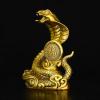 Brass Snake Statue Cobra Home Porch Wine Cabinet Table Decoration Fortune Gathering Snake Zodiac Snake view 3
