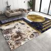 3D Retro Tiles Marble Area Rugs, Luxurious Golden Circle Lines Rough Pattern Bedroom Rug, Large Area Rug Fuzzy Plush Soft With Backing Apply to Office Family and Pet Farmhouse,68ft/180*240cm view 1