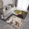 3D Retro Tiles Marble Area Rugs, Luxurious Golden Circle Lines Rough Pattern Bedroom Rug, Large Area Rug Fuzzy Plush Soft With Backing Apply to Office Family and Pet Farmhouse,68ft/180*240cm view 3