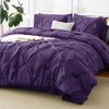 CozyLux Queen Comforter Set Purple, 7 Pieces Pintuck Bed in A Bag, Premium Purple Comforter Queen Size, Pinch Pleat Bedding Sets with Comforter, Sheets, Pillowcases & Shams view 1