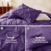 CozyLux Queen Comforter Set Purple, 7 Pieces Pintuck Bed in A Bag, Premium Purple Comforter Queen Size, Pinch Pleat Bedding Sets with Comforter, Sheets, Pillowcases & Shams view 3