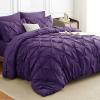 CozyLux Queen Comforter Set Purple, 7 Pieces Pintuck Bed in A Bag, Premium Purple Comforter Queen Size, Pinch Pleat Bedding Sets with Comforter, Sheets, Pillowcases & Shams view 4