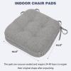baibu Set of 4 Dining Chair Cushions, Dual-Layer Patent Design Memory Foam Kitchen Chair Cushions, Non-Slip Seat Pads with Ties, 16.5 x 16.5 x 3.5in, 4 Pack,Light Grey view 3