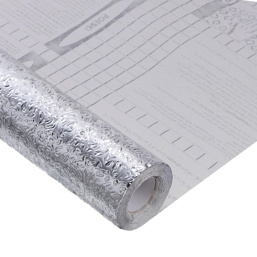 HARFINGTON Silver Peel and Stick Countertops 23.6"x197" Self Adhesive Aluminum Foil Kitchen Backsplash Contact Paper for Kitchen Countertop Drawer Shelf Liner