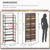 4NM No Assembly 5 Tiers Folding Bookshelf Storage Shelves Vintage Bookcase Standing Racks Study Organizer Home Office (Rustic Brown Black) view 2