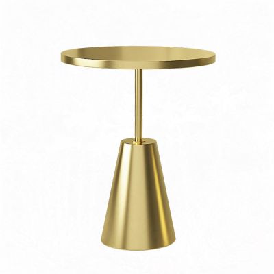GMBAYUE Round End Table, Side Table Sofa, Metal Accent Table, Great for Small Spaces, Living Room and Bedroom (Color : Gold, Size : 3cmC)