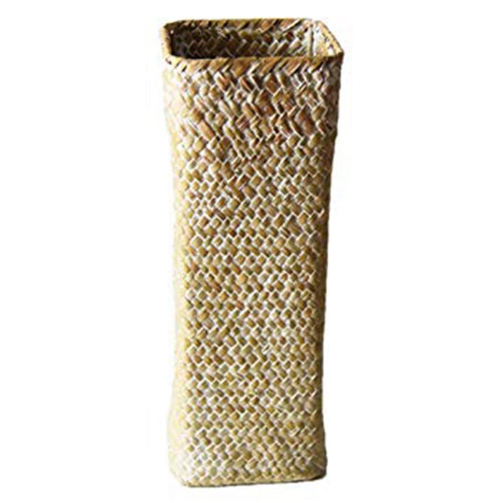 Luejnbogty Rattan Flower Vase Bamboo Baskets Decoration Vases Flower Fruit Basket Flower Vase Tall Vases for Home Decor White