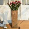 Luejnbogty Rattan Flower Vase Bamboo Baskets Decoration Vases Flower Fruit Basket Flower Vase Tall Vases for Home Decor White view 2